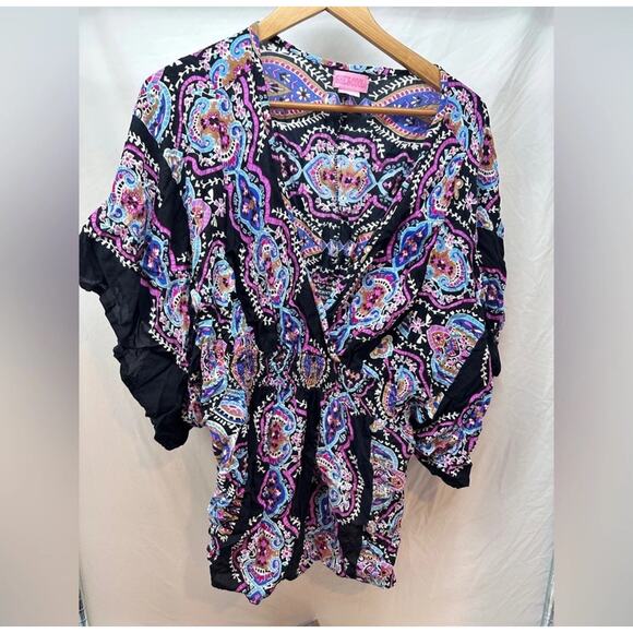 She’s Cool Women’s Tunic Top 2X – Paisley Boho Print, Rayon, Made in India - Picture 2 of 5